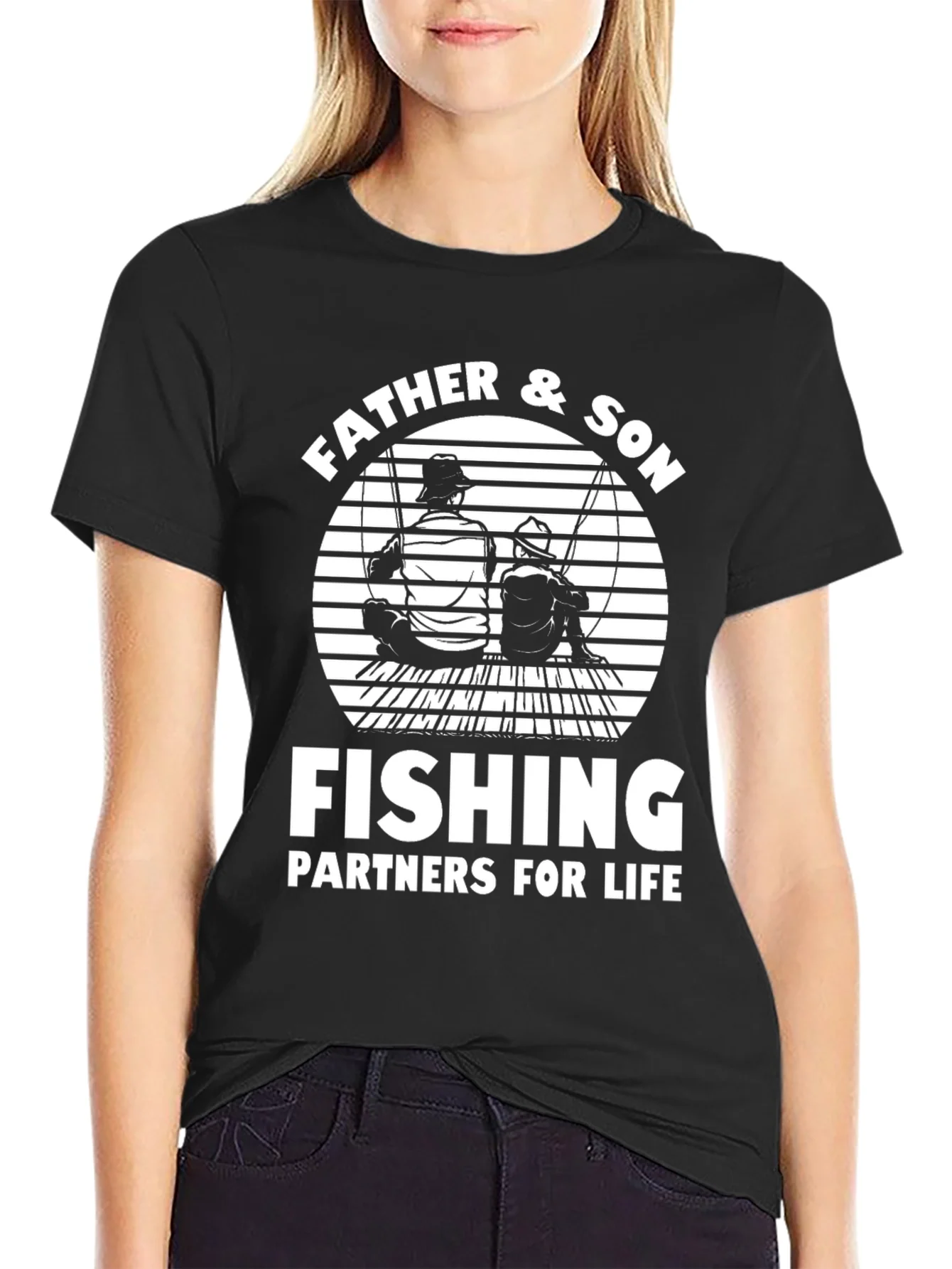 Father & Son Fishing Partners Black T-Shirt