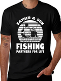 Father & Son Fishing Partners Black T-Shirt