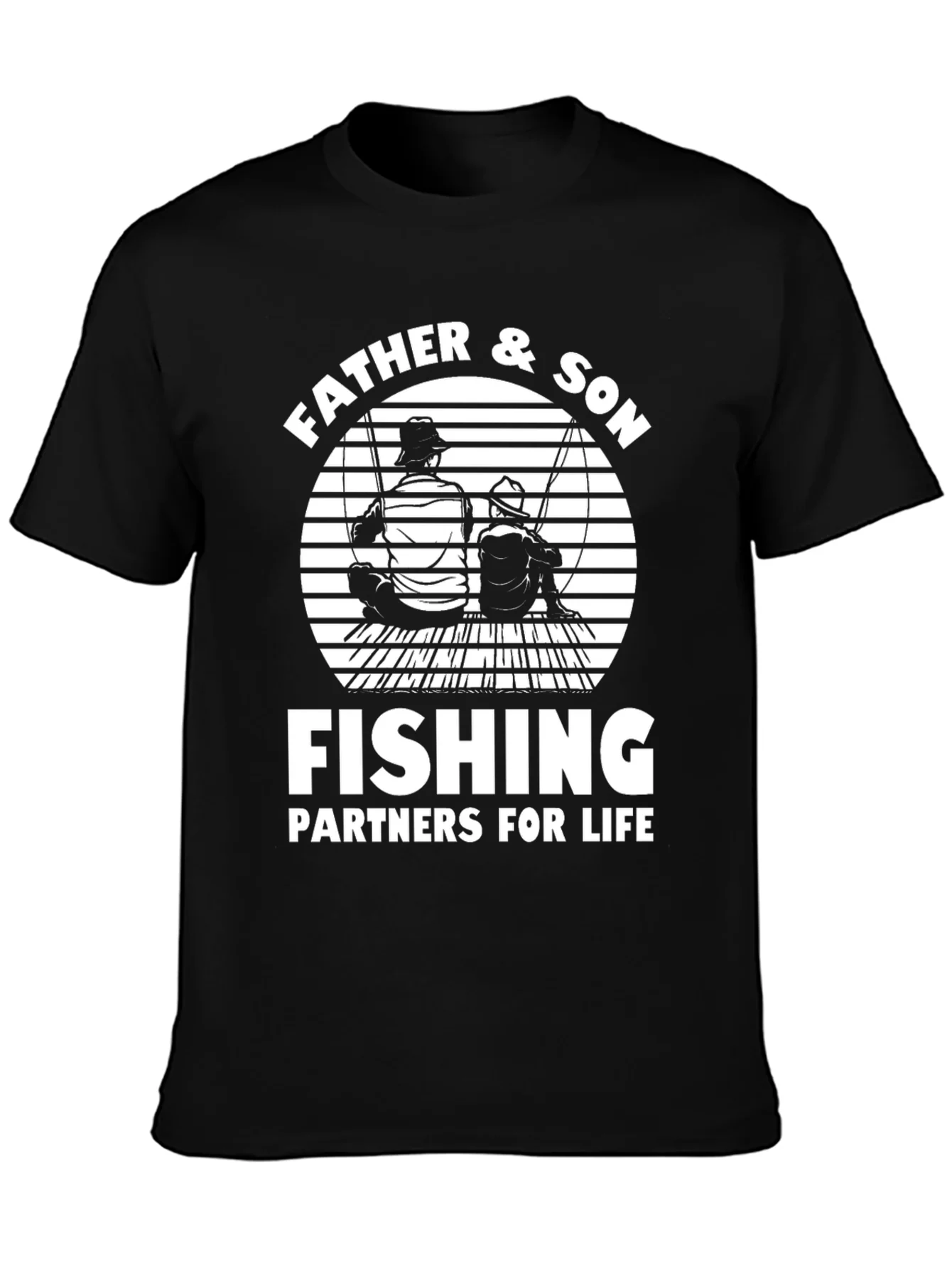 Father & Son Fishing Partners Black T-Shirt