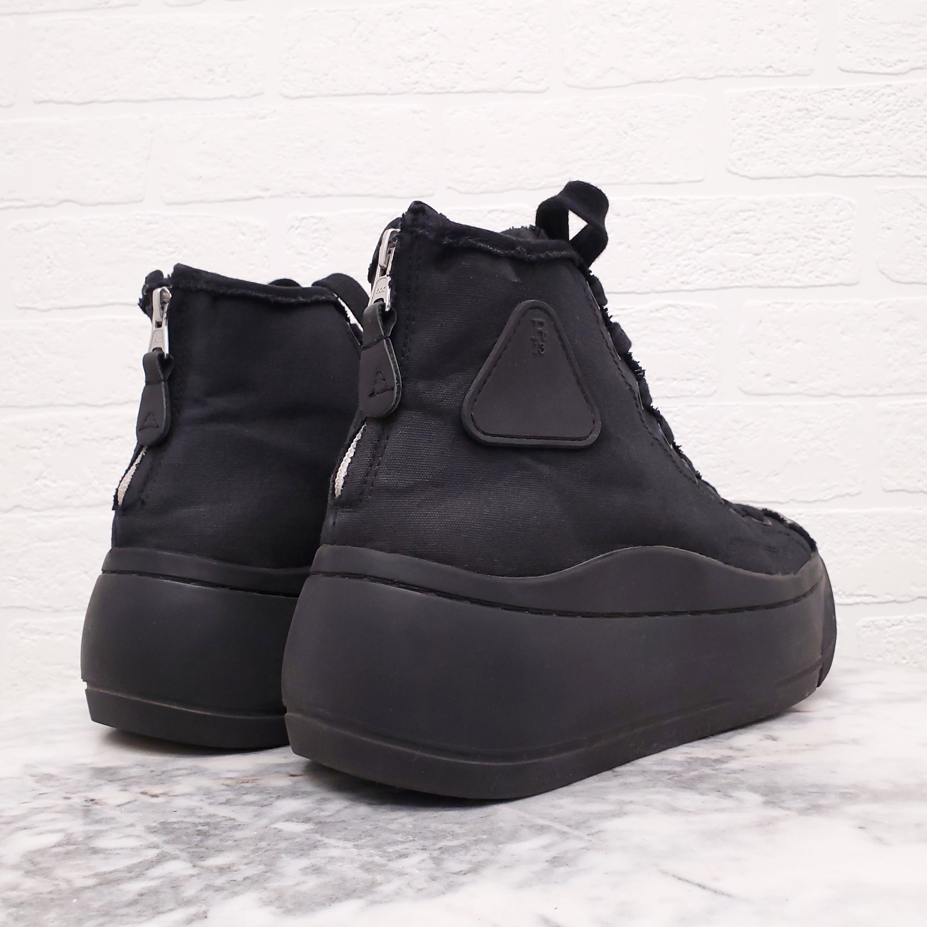 R13 BLACK 'KURT' HIGH TOP SNEAKERS - SIZE 11