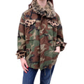 R13 CAMOUFLAGE JACKET WITH LEOPARD SLEEVE DETAIL - O/S