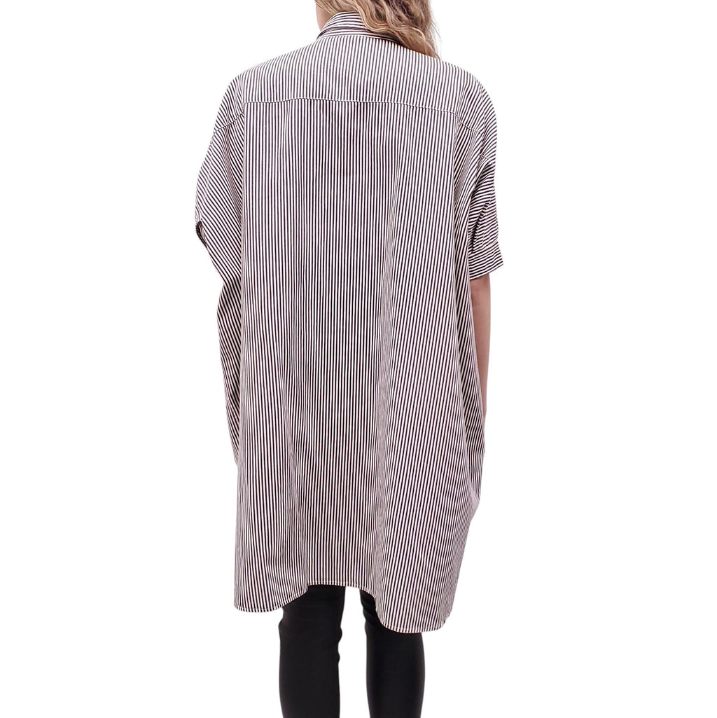 R13 STRIPED OVERSIZED SHIRT DRESS - SIZE XS