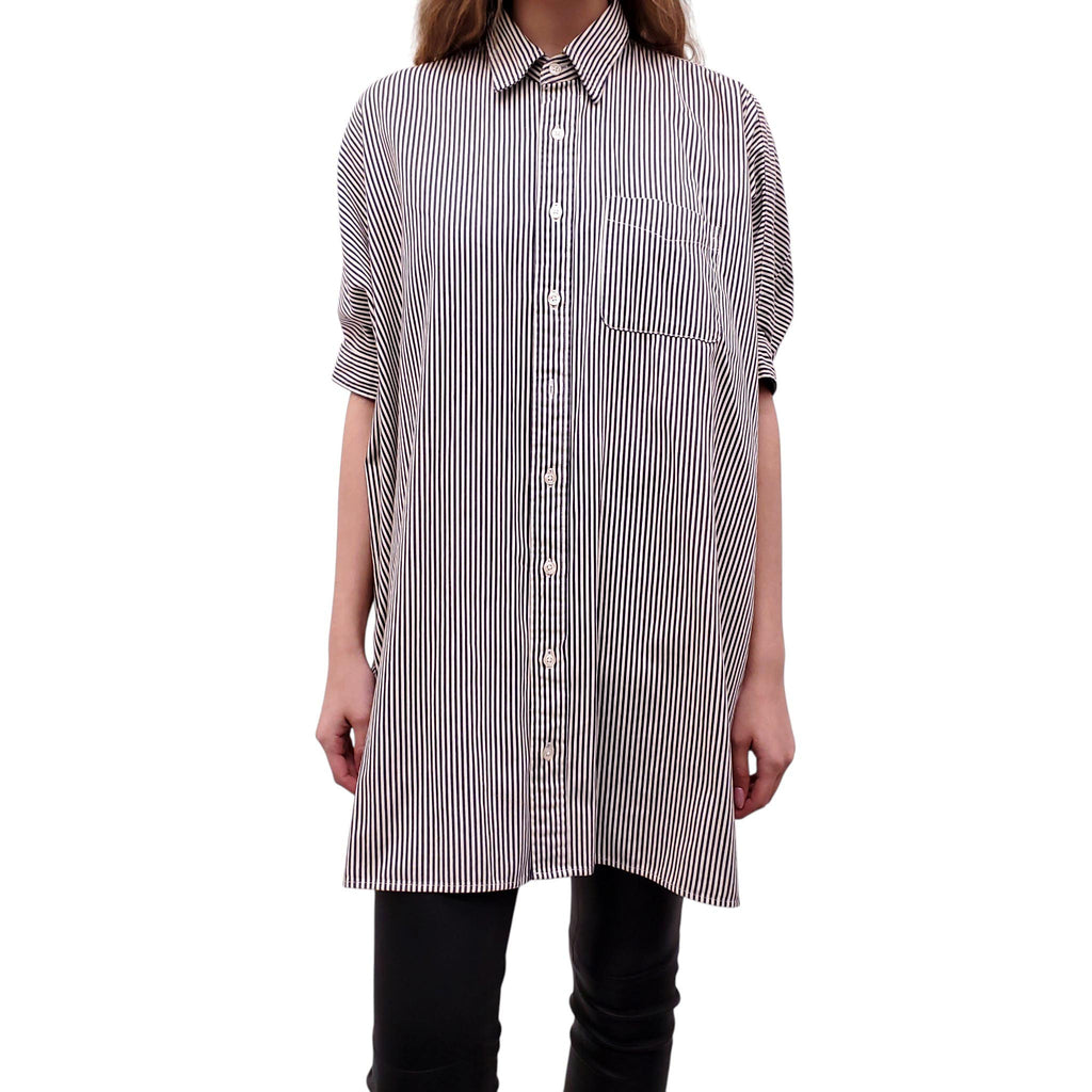R13 STRIPED OVERSIZED SHIRT DRESS - SIZE XS