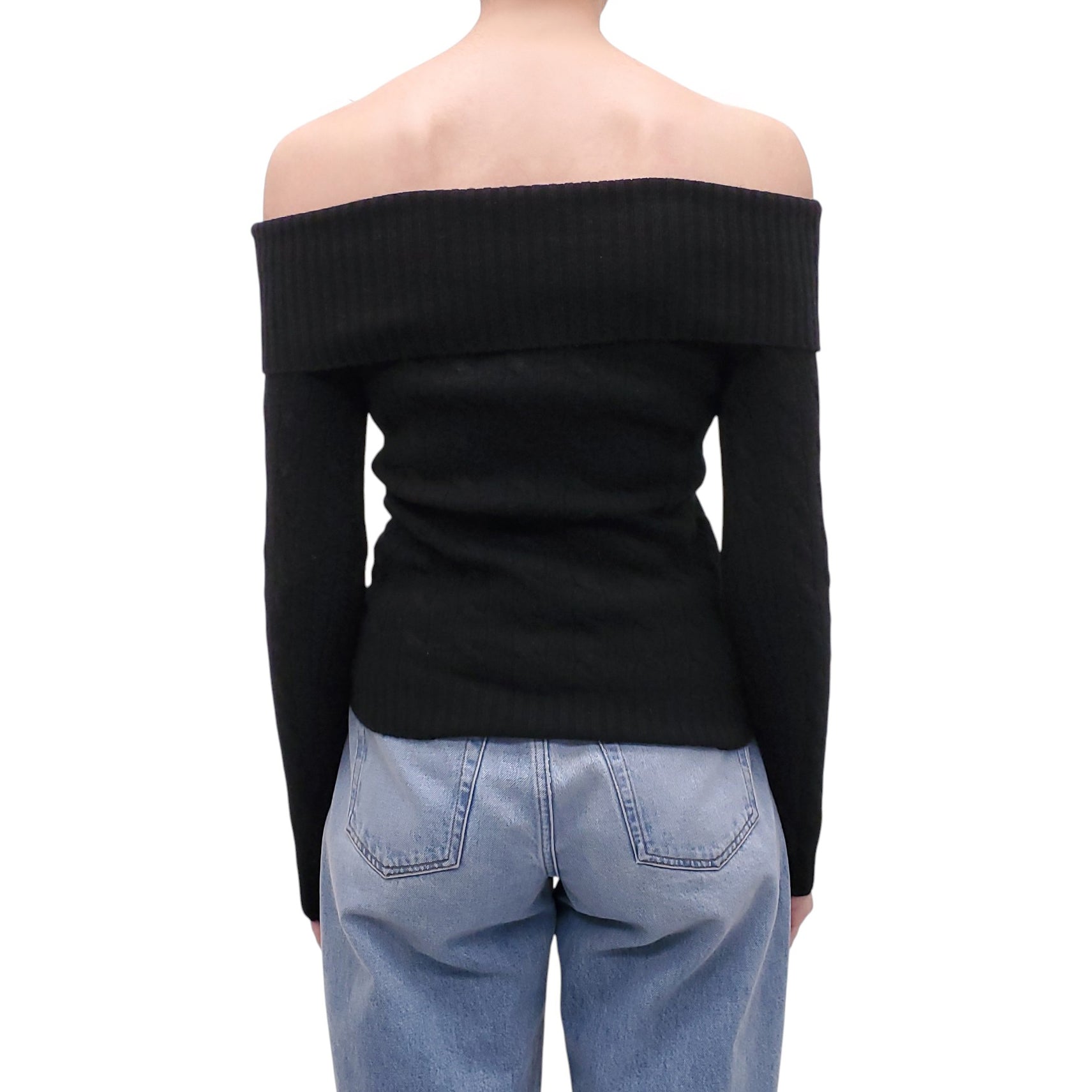 RALPH LAUREN BLACK CASHMERE SWEATER - SIZE S