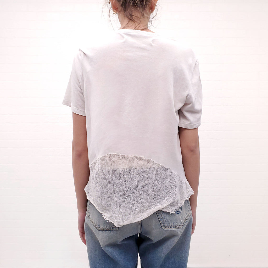 RAQUEL ALLEGRA CREAM WHITE T-SHIRT - SIZE 0