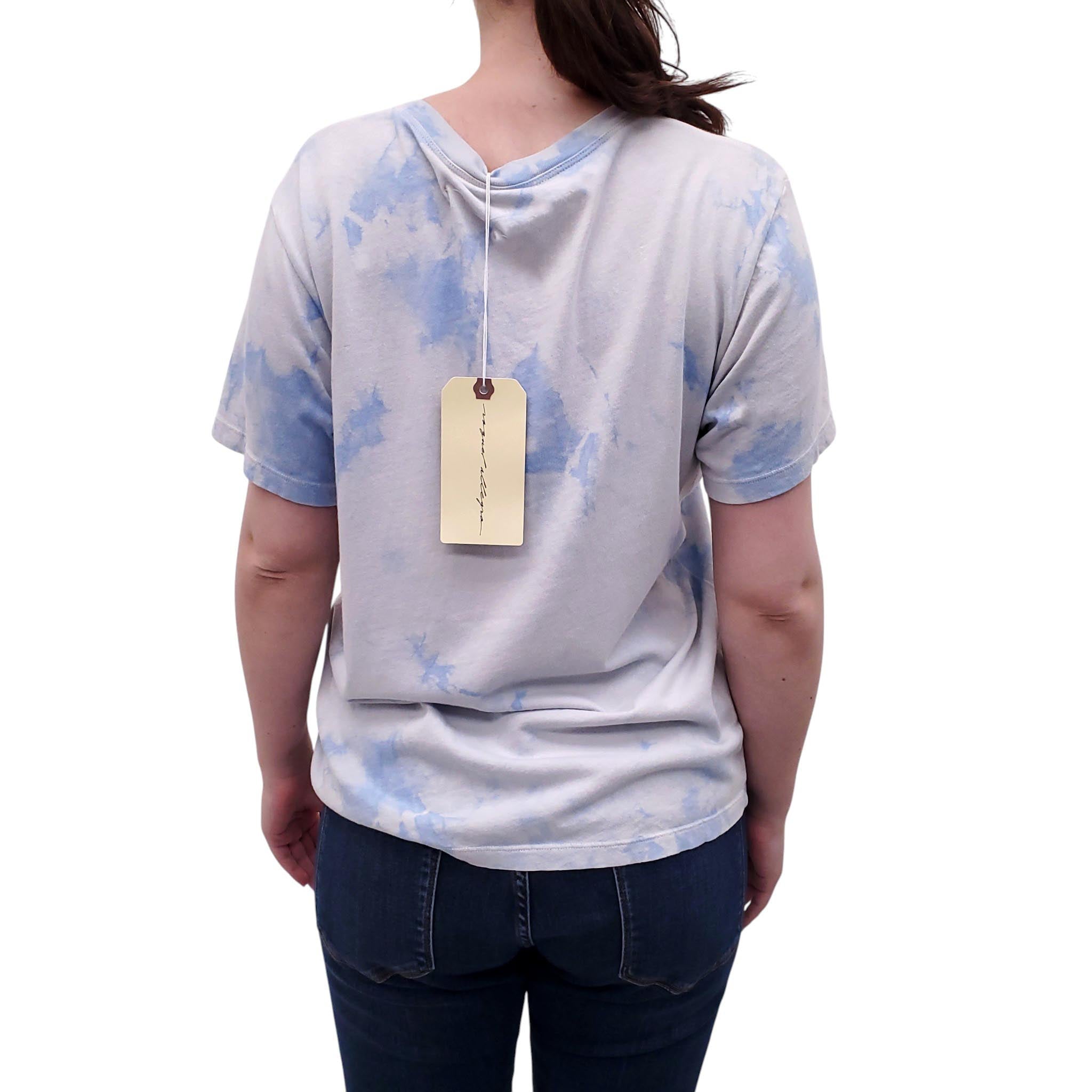 RAQUEL ALLEGRA SKY BLUE TIE-DYE T-SHIRT - SIZE 0 (XS)