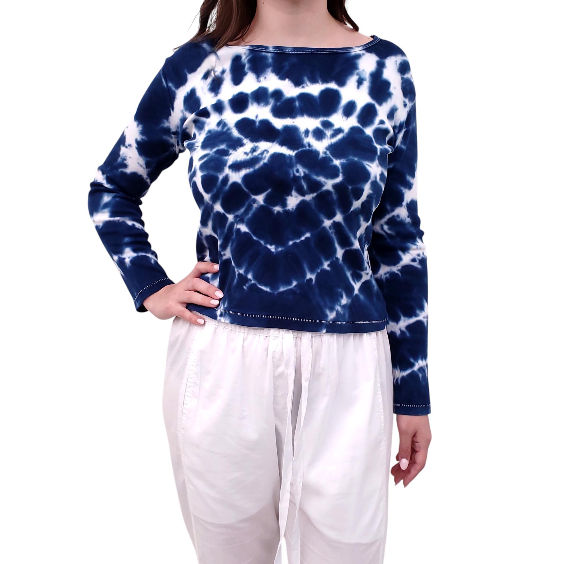 RÉALISATION NAVY TIE DYE LONG-SLEEVE SHIRT - SIZE S