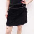 RED VALENTINO BLACK SUEDE SKIRT - SIZE 42 (US 4)