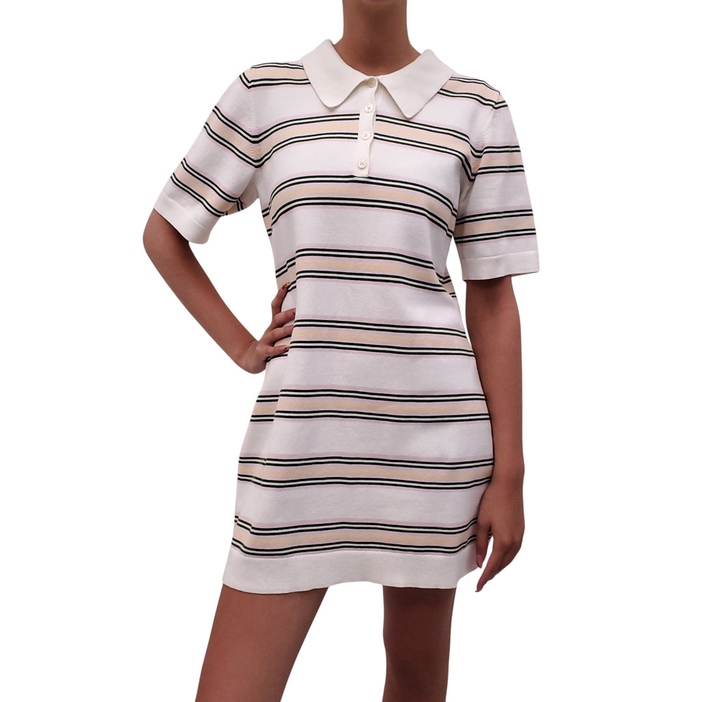 REFORMATION STRIPED POLO DRESS - SIZE XL