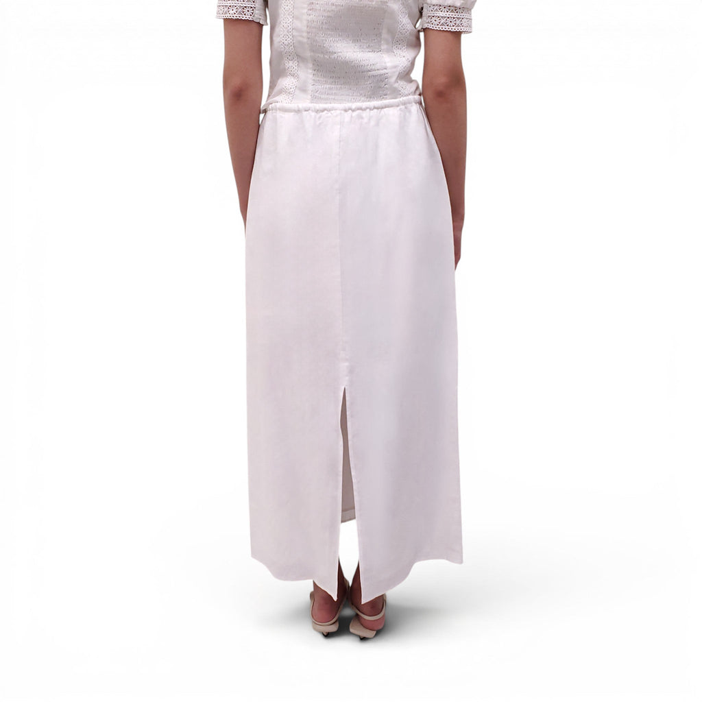 REFORMATION WHITE LINEN SKIRT - SIZE M