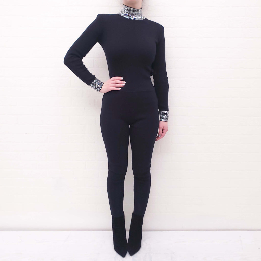 RETROFETE LEANNE EMBELLISHED JUMPSUIT - SIZE S