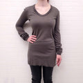 RICK OWENS GREY LONG SLEEVE SWEATER - SIZE M