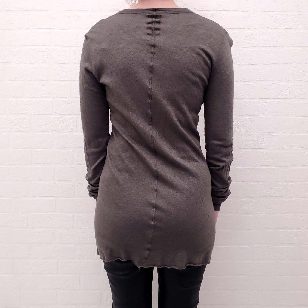 RICK OWENS GREY LONG SLEEVE SWEATER - SIZE M