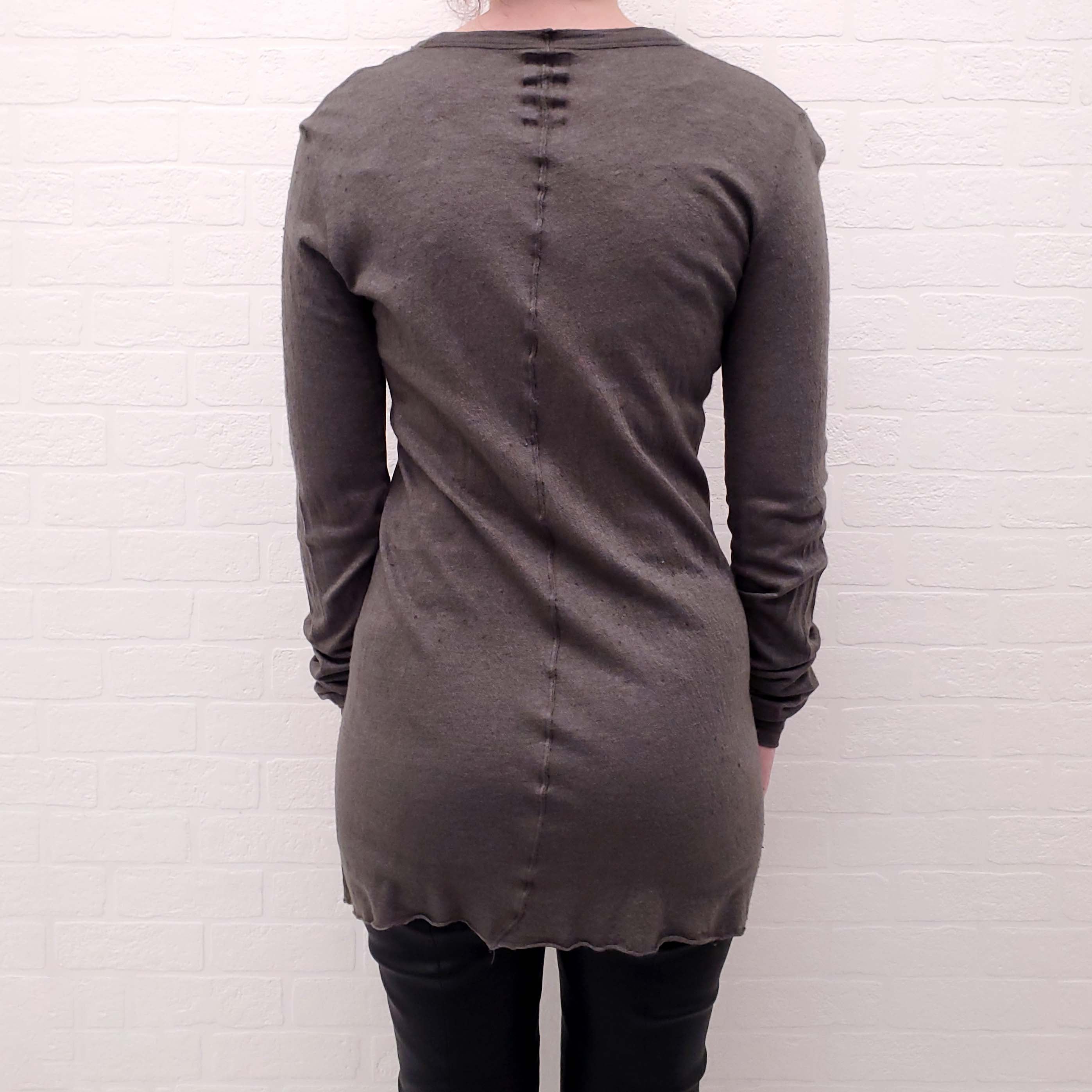 RICK OWENS GREY LONG SLEEVE SWEATER - SIZE M