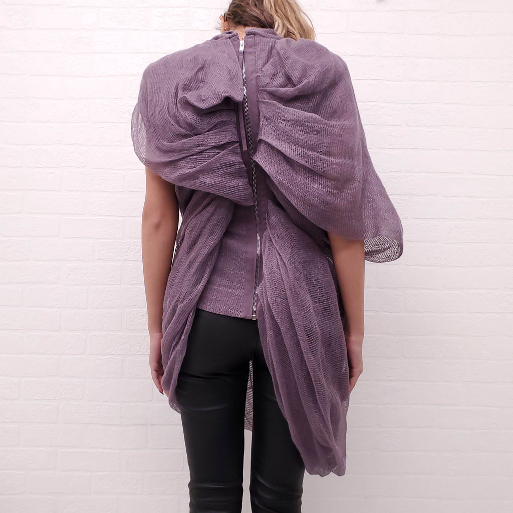 RICK OWENS MAUVE 'BRANCE' TOP - SIZE 40