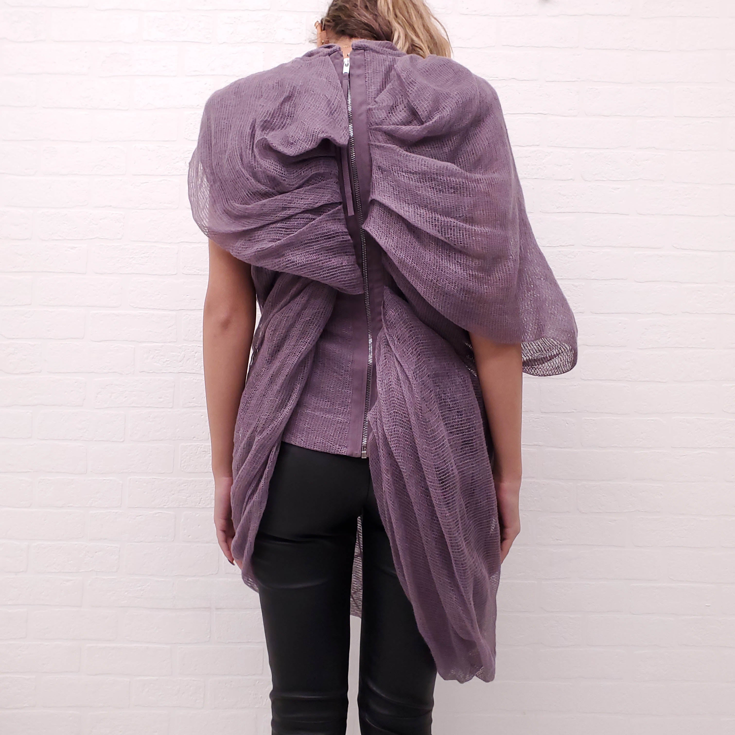 RICK OWENS MAUVE 'BRANCE' TOP - SIZE 40