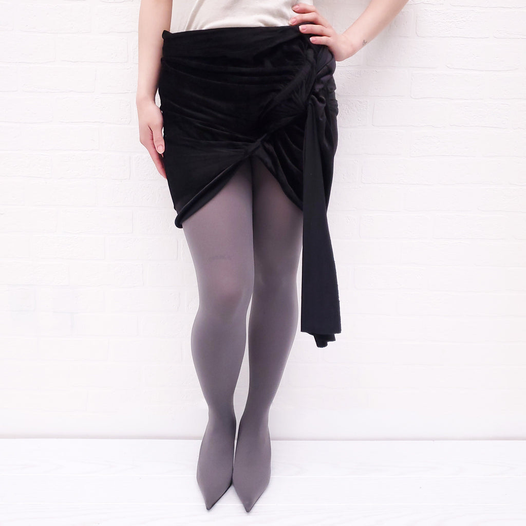 RICK OWENS VELVET SKIRT WITH BONING - SIZE 42