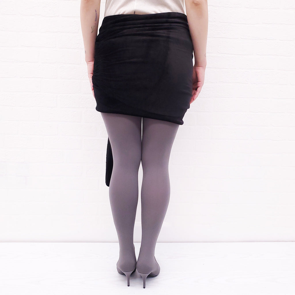 RICK OWENS VELVET SKIRT WITH BONING - SIZE 42