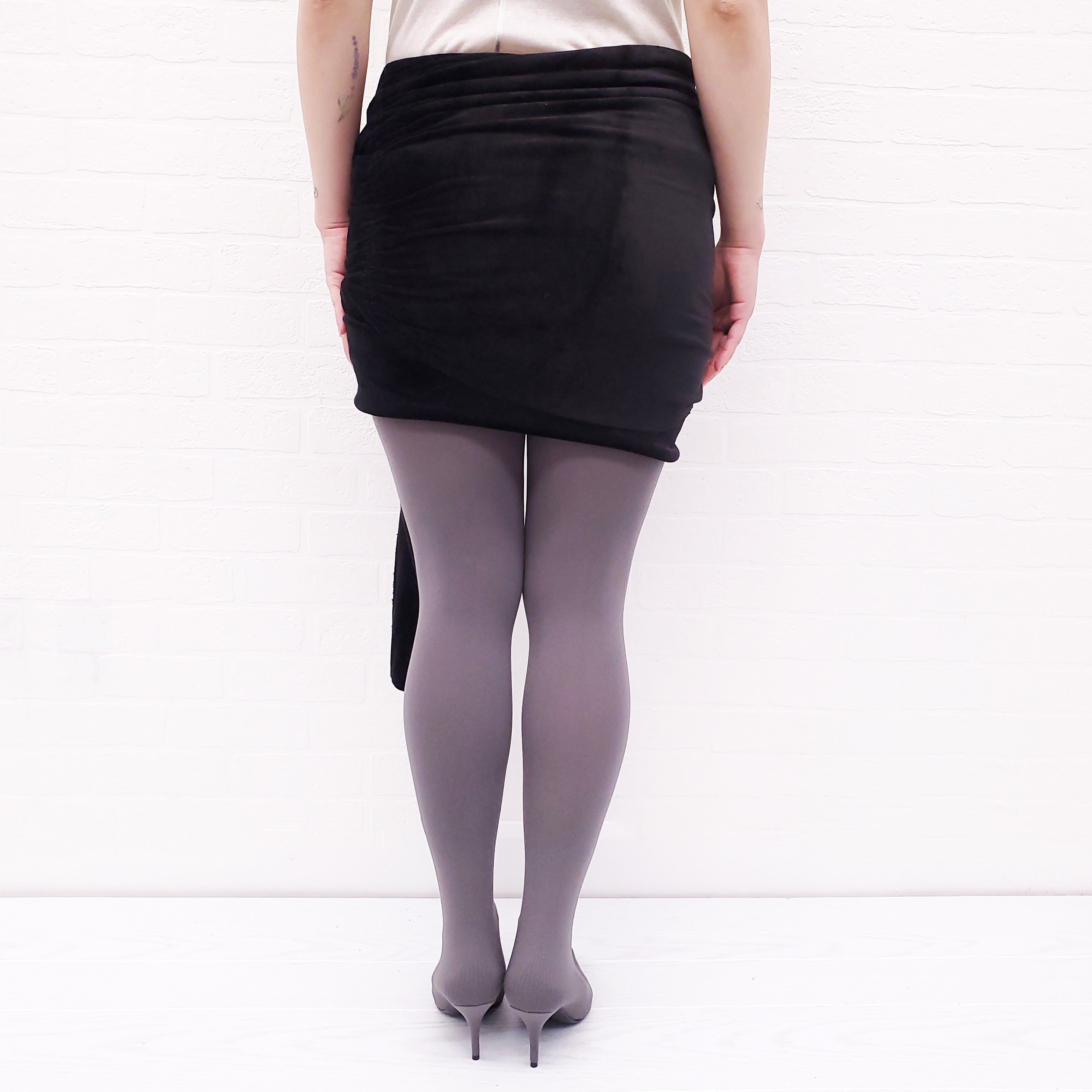 RICK OWENS VELVET SKIRT WITH BONING - SIZE 42
