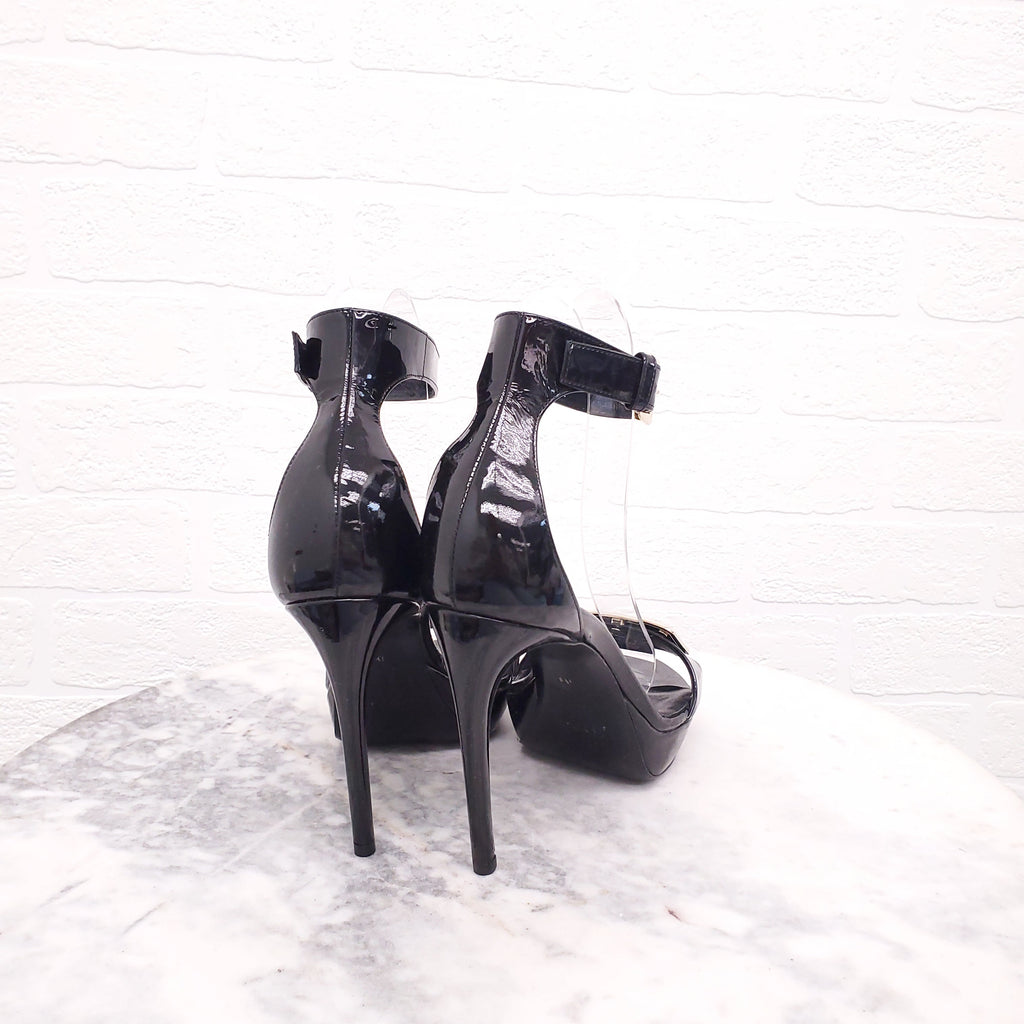 ROGER VIVIER BLACK PATENT HEELS - SIZE 39