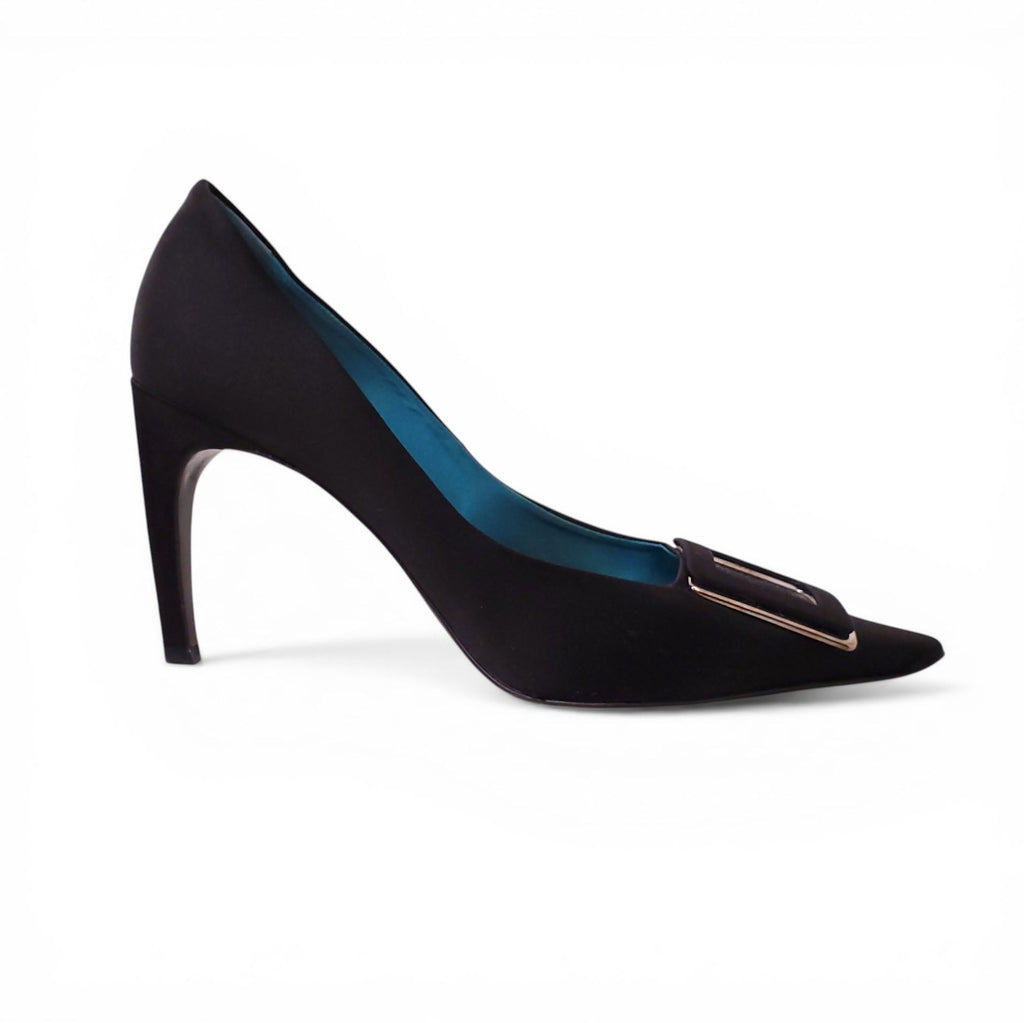 ROGER VIVIER BLACK SATIN HEELS - SIZE 40