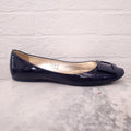 ROGER VIVIER NAVY BLUE PATENT FLATS - SIZE 41.5