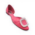 ROGER VIVIER PINK SATIN CRYSTAL BALLERINA FLATS - SIZE 36.5