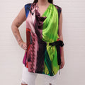 ROKSANDA MULTICOLOUR SILK SLEEVELESS BLOUSE WITH BELT - SIZE 10