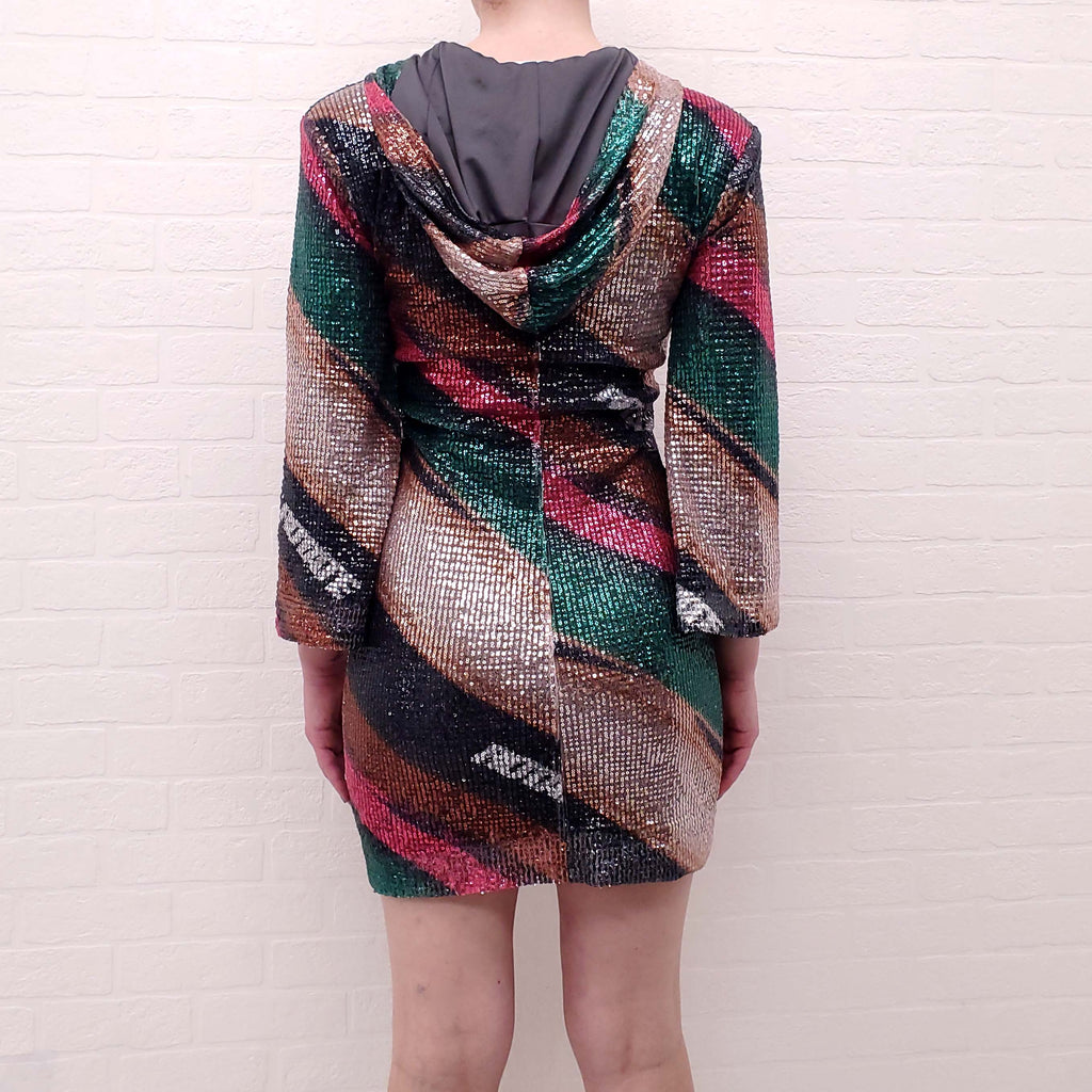 ROTATE  'PALOMA' MULTI COLOUR SEQUIN DRESS - SIZE 34
