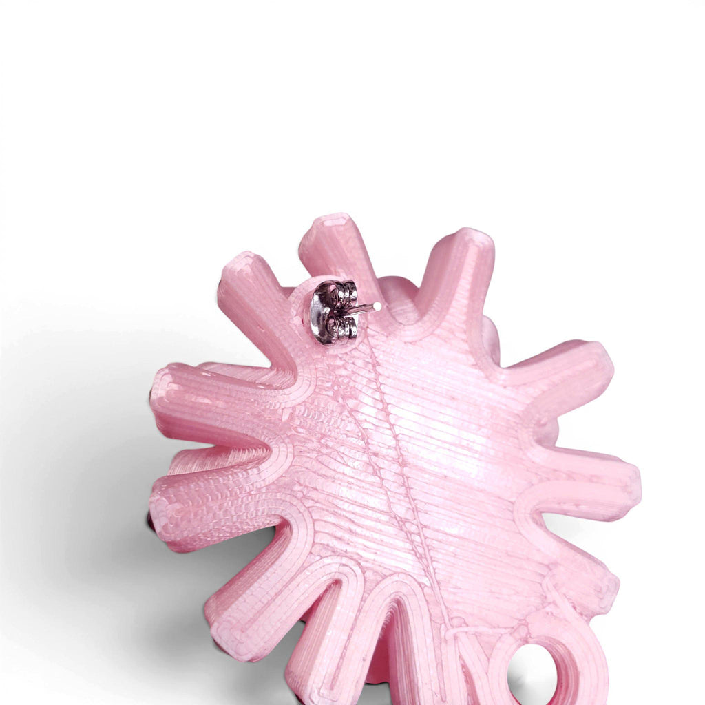 ROUSSEY PINK CRYSTAL HEART EARRINGS