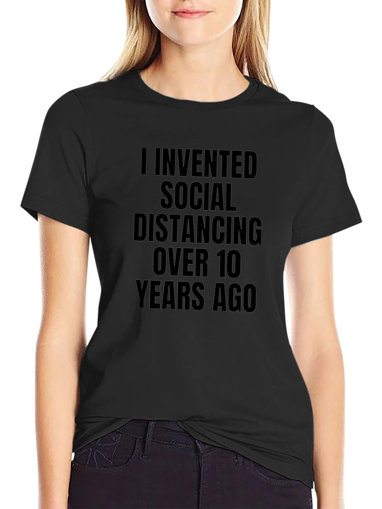 Social Distancing Inventor Black T-Shirt