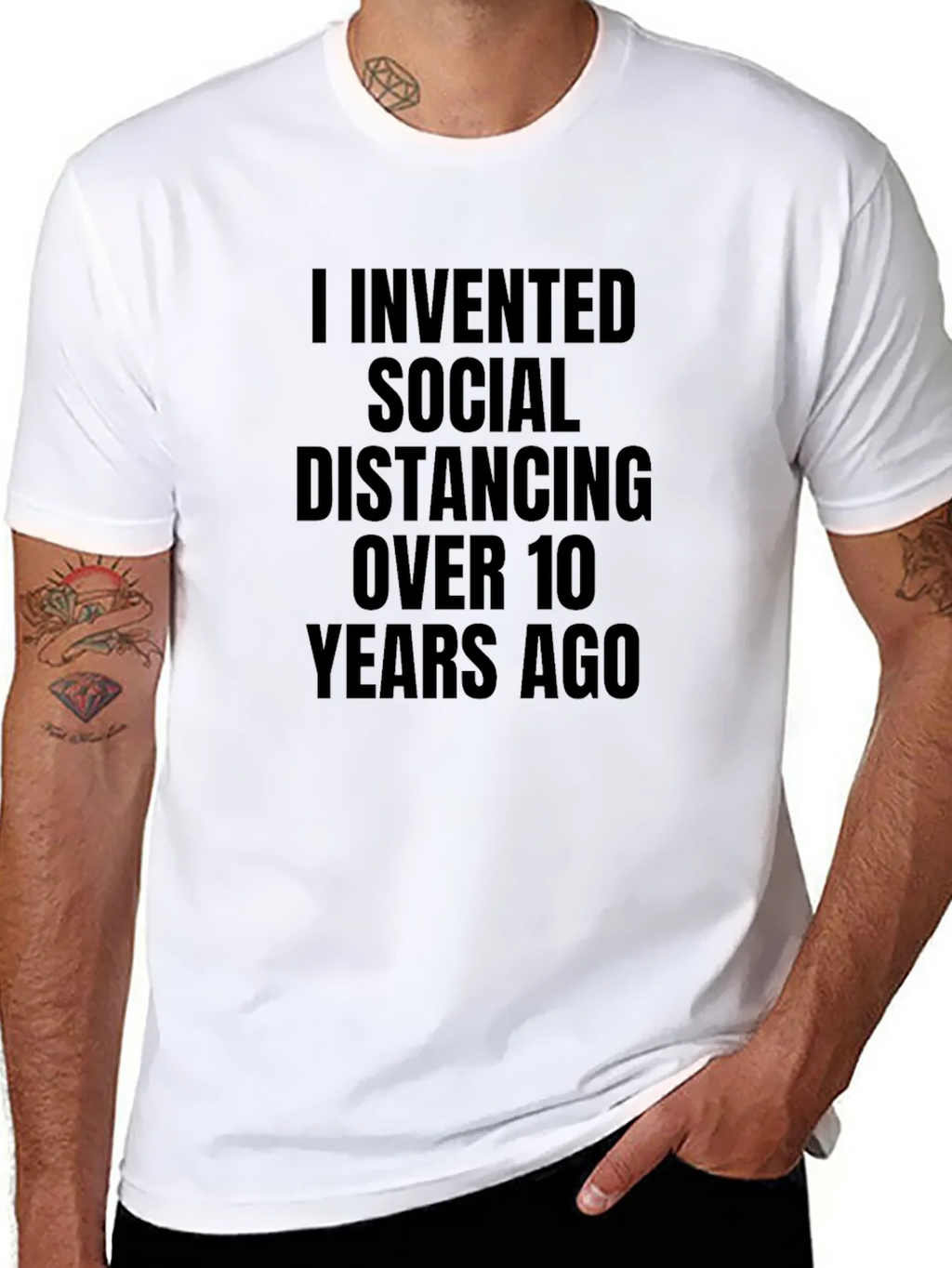 Social Distancing Inventor Black T-Shirt