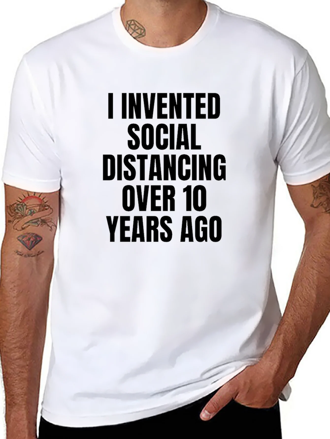 Social Distancing Inventor Black T-Shirt