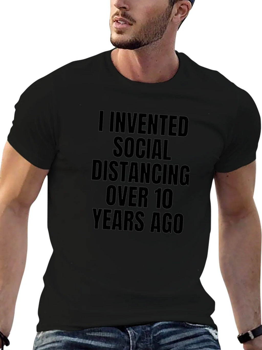 Social Distancing Inventor Black T-Shirt