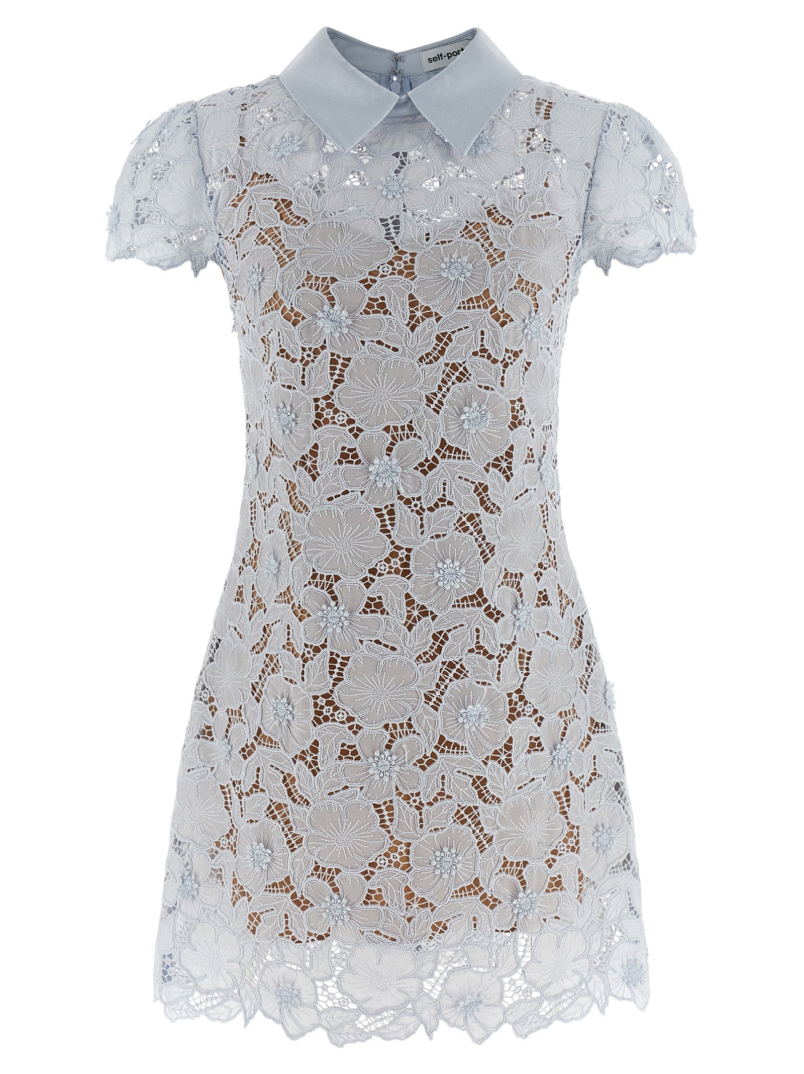Self Portrait Women 'Blue Guipure Lace Mini' Dress