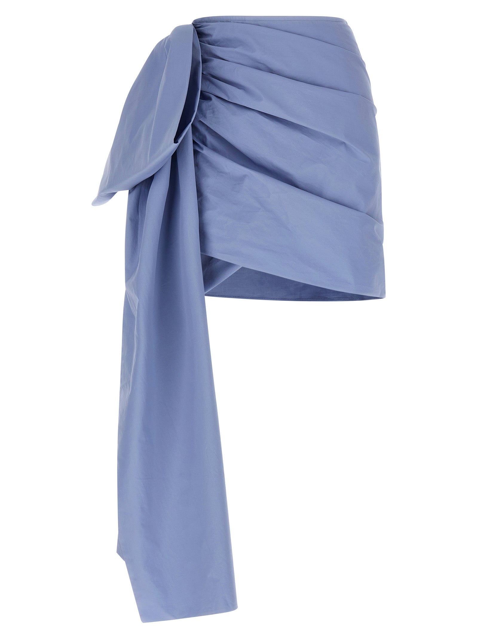 Self Portrait Women 'Blue Cotton Tie Side Mini' Skirt