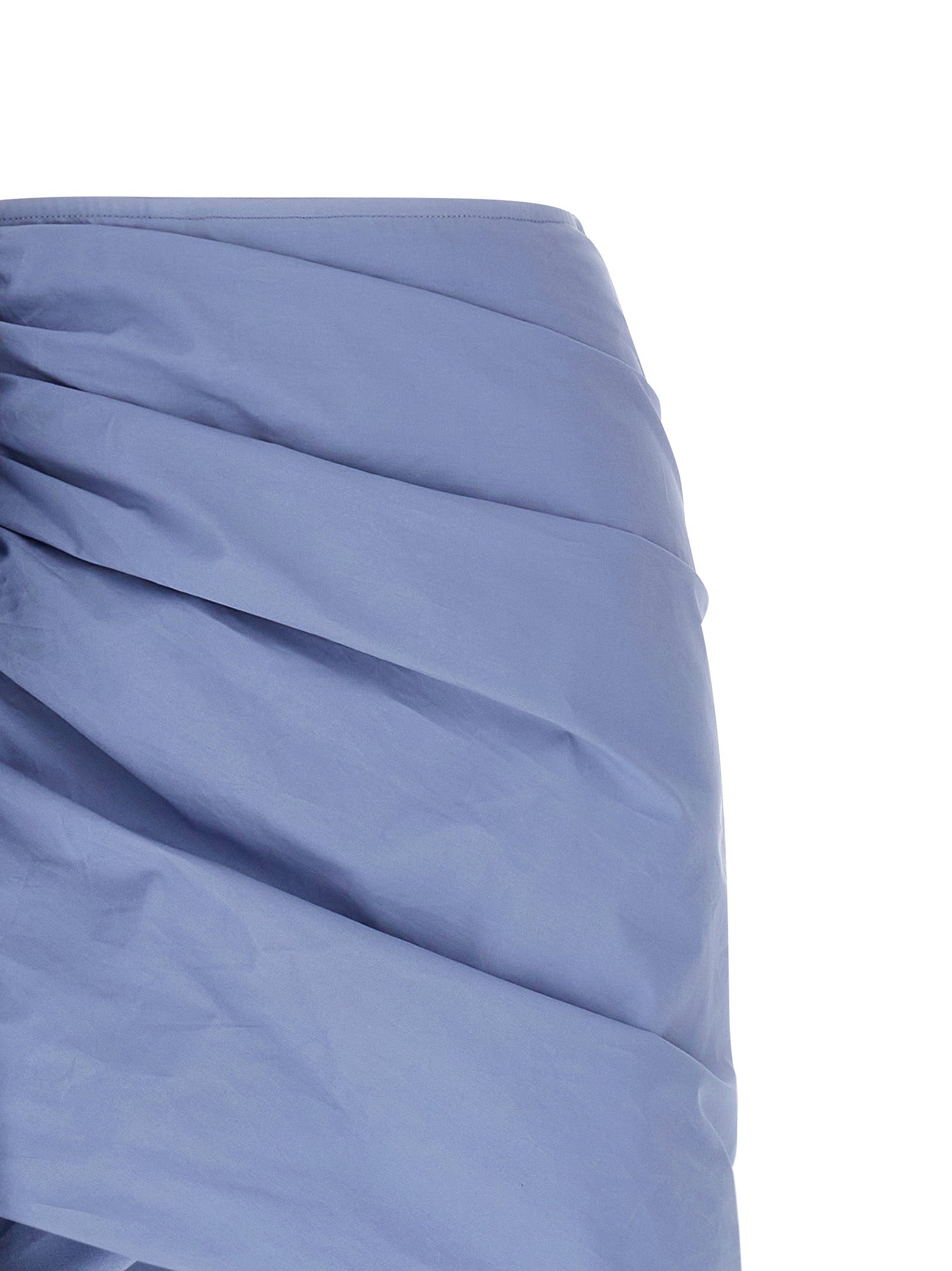 Self Portrait Women 'Blue Cotton Tie Side Mini' Skirt