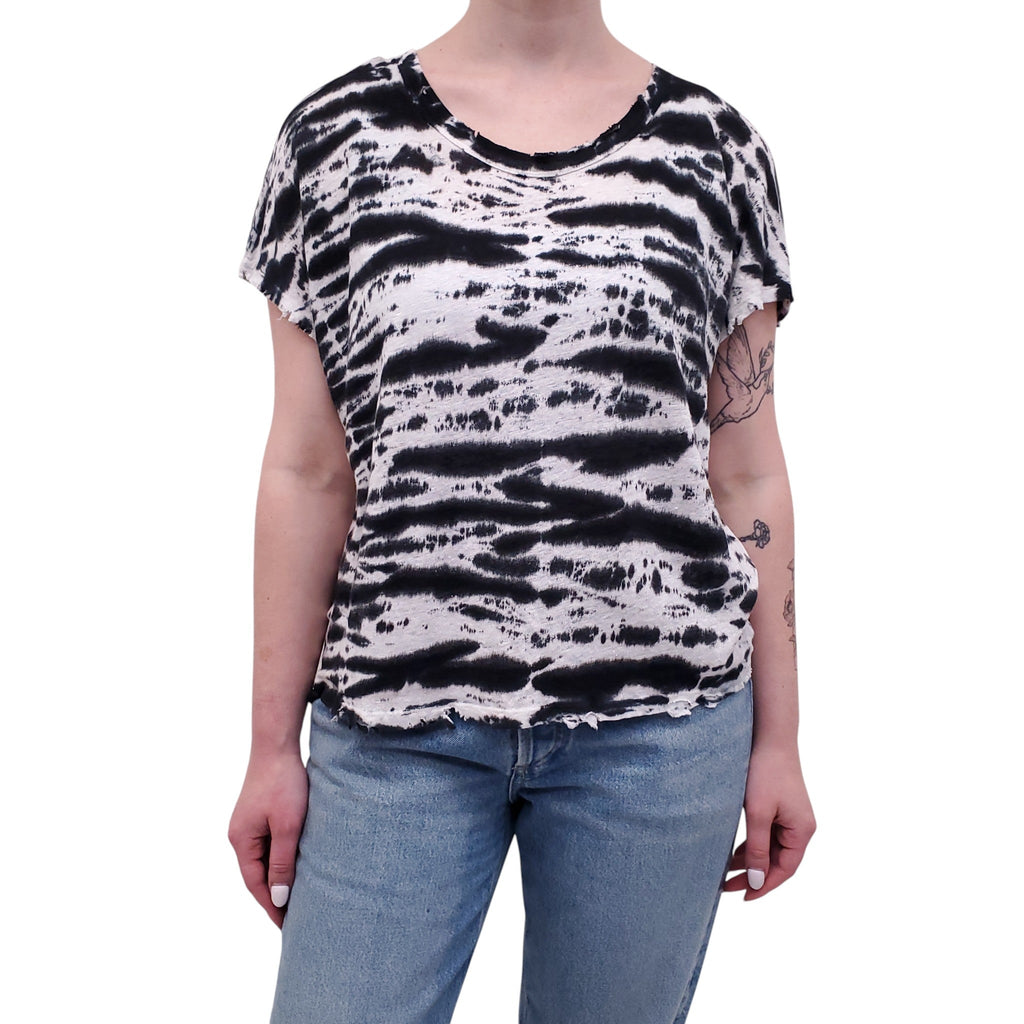 RTA ABSTRACT ZEBRA PRINT T-SHIRT - SIZE M