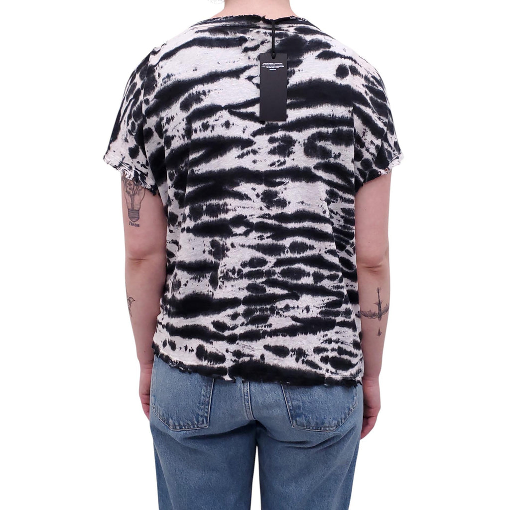 RTA ABSTRACT ZEBRA PRINT T-SHIRT - SIZE M