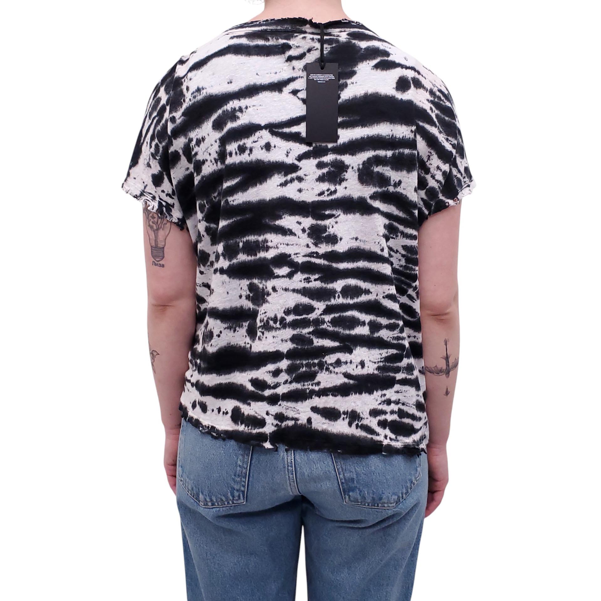 RTA ABSTRACT ZEBRA PRINT T-SHIRT - SIZE M