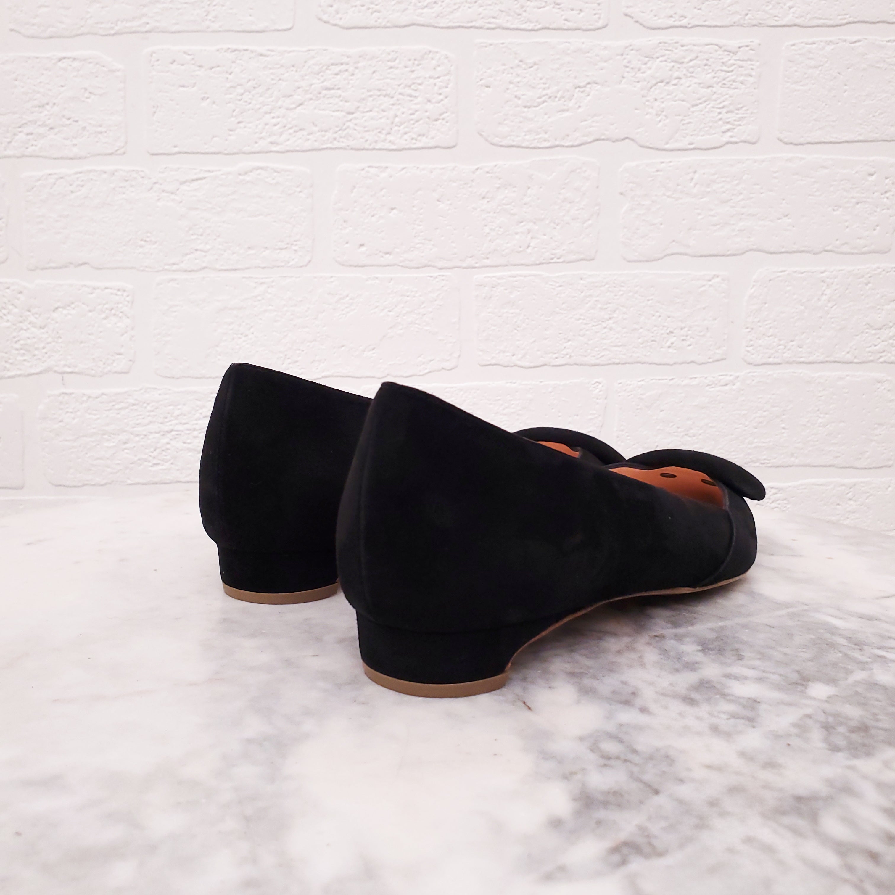RUPERT SANDERSUN SUEDE BALLERINA FLATS - SIZE 35.5