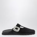 Roger Vivier Black Suede Mule Slidy Viv' Women