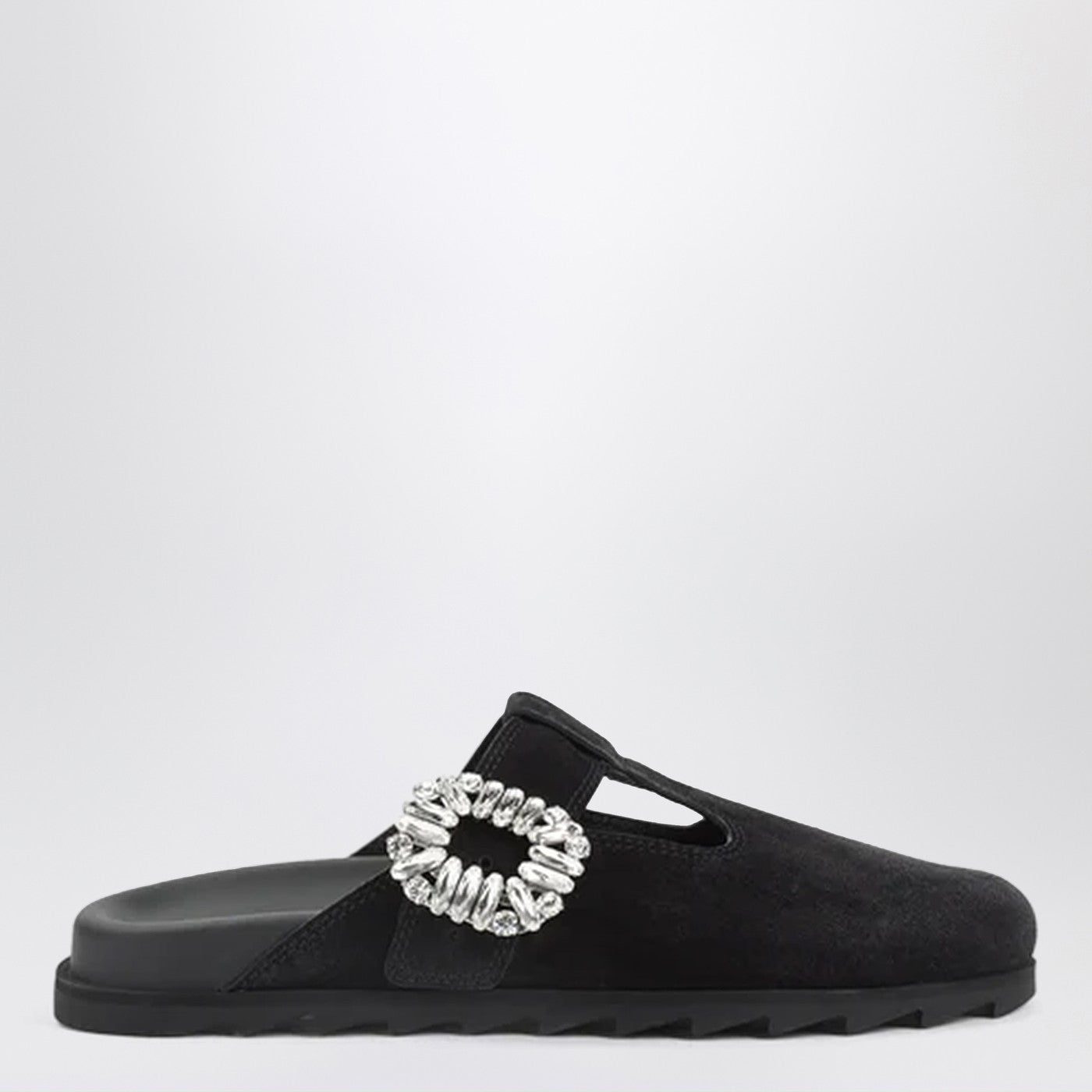 Roger Vivier Black Suede Mule Slidy Viv' Women