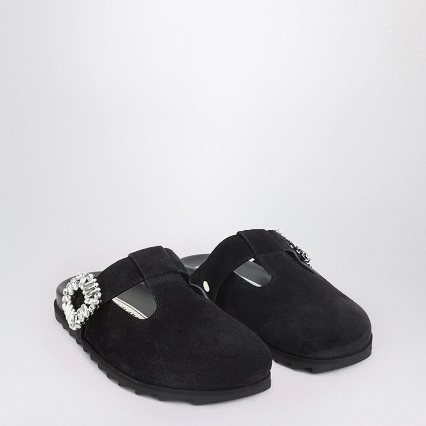 Roger Vivier Black Suede Mule Slidy Viv' Women