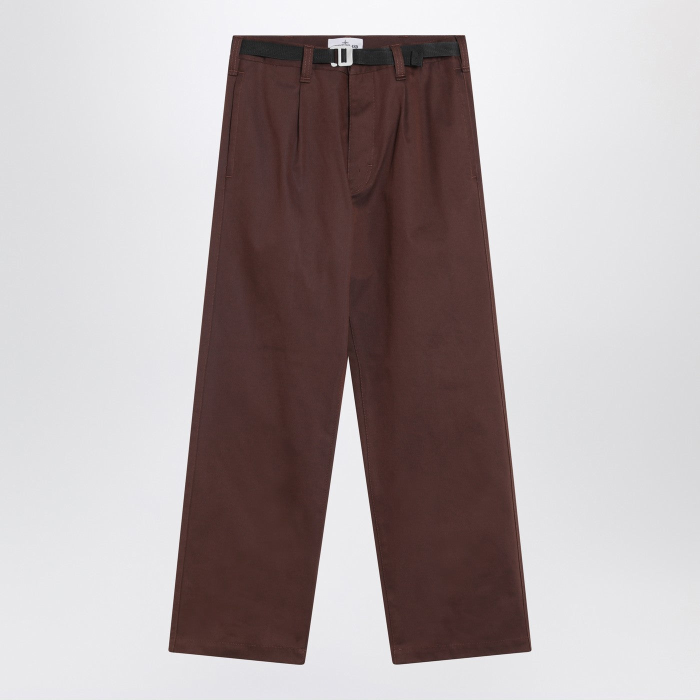 Stone Island Tobacco-Coloured Cotton Blend Trousers Men
