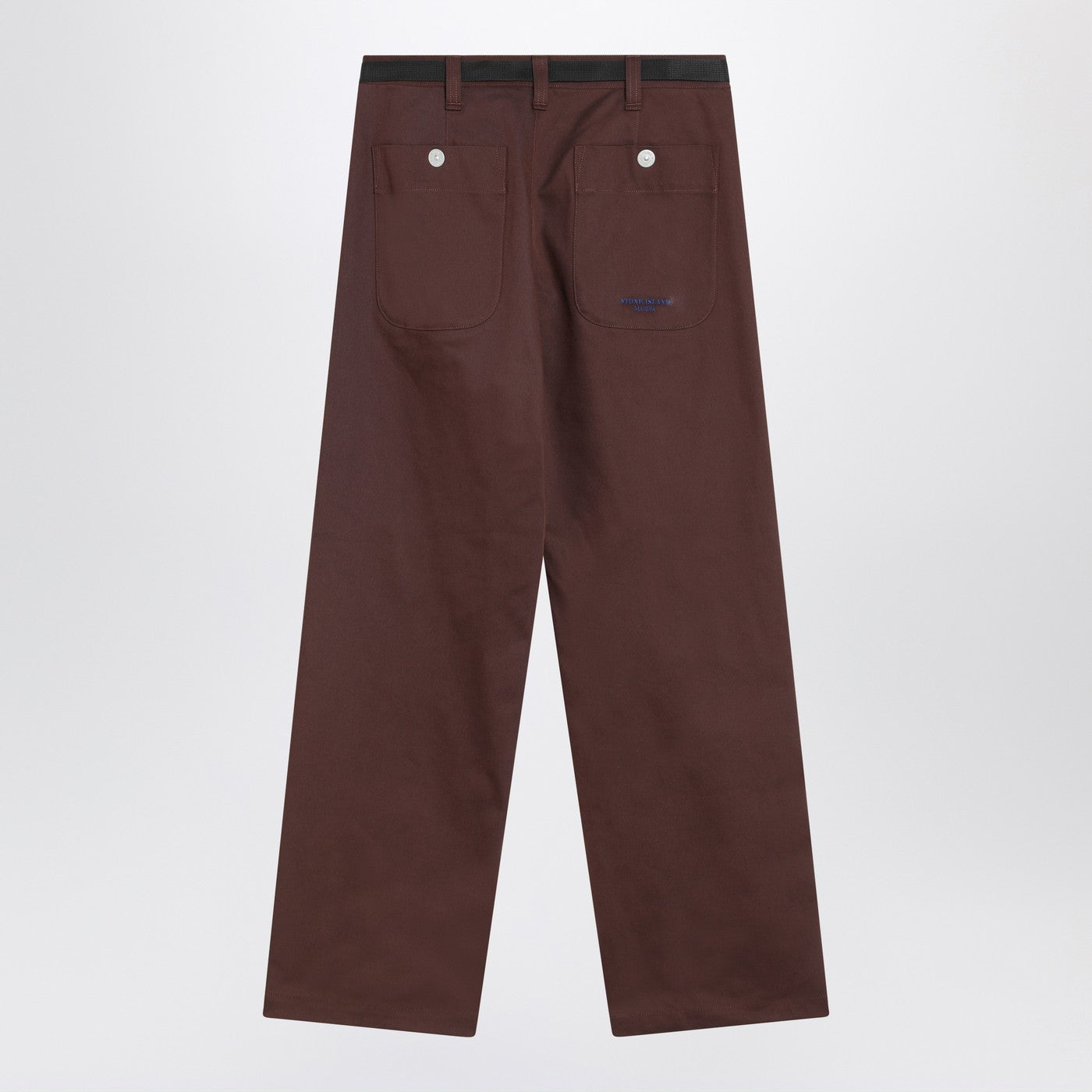 Stone Island Tobacco-Coloured Cotton Blend Trousers Men