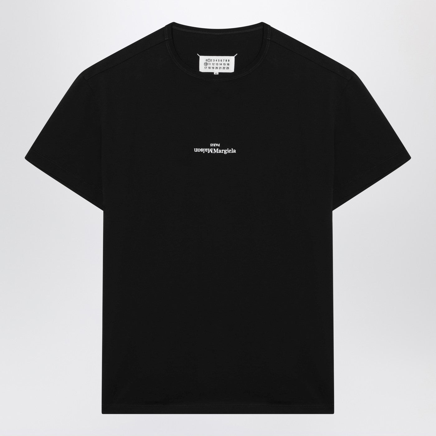 Maison Margiela Black T-Shirt With Distorted Logo Men