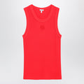 Loewe Anagram Ribbed Stretch Viscose Tank Top In Red Women