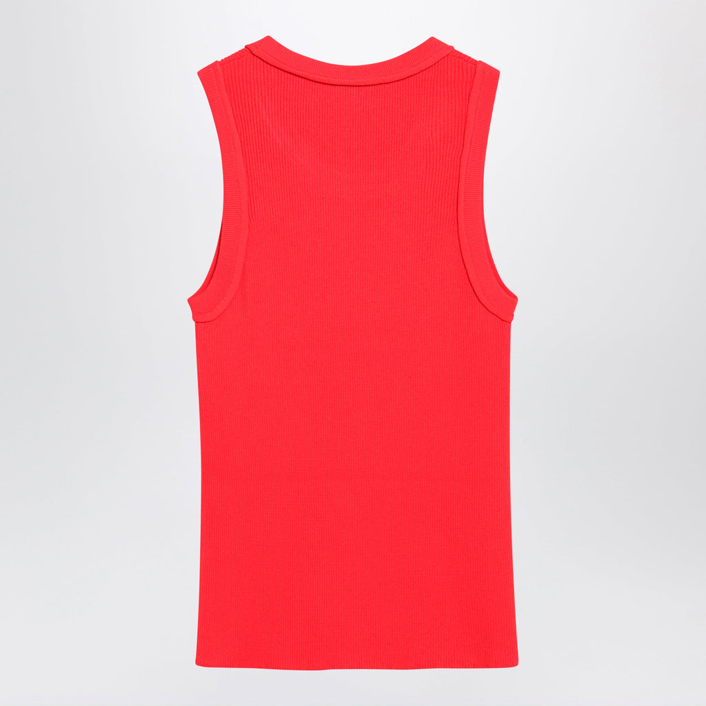 Loewe Anagram Ribbed Stretch Viscose Tank Top In Red Women