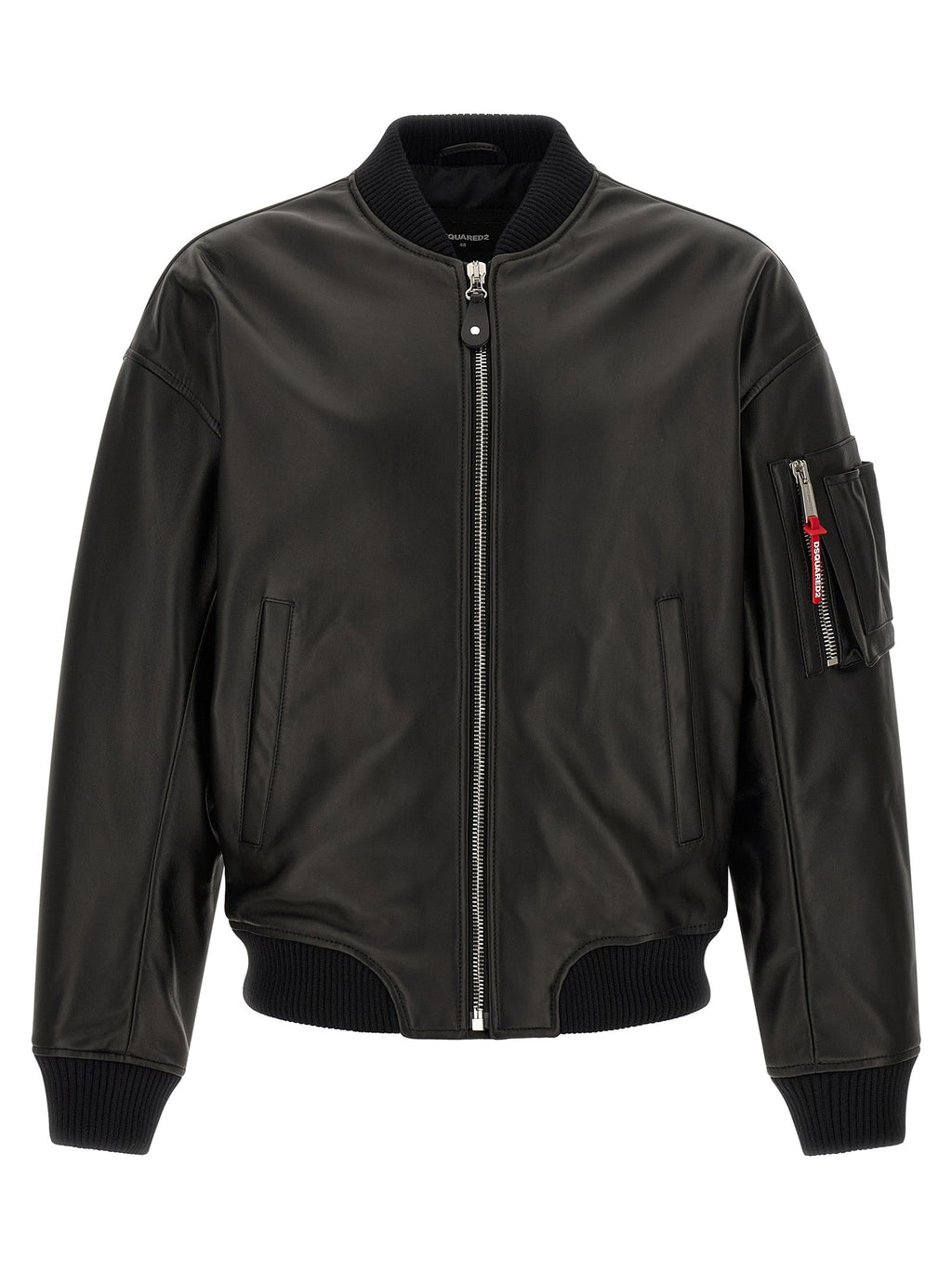 Dsquared2 Men Leather Bomber Jacket